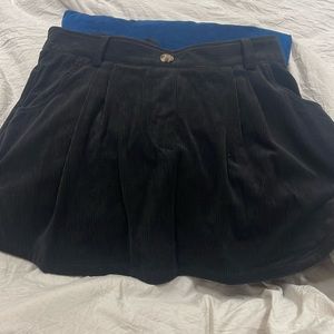 New with Tags - Black Halara Corduroy-like Skirt (shorts underneath) Sz~L